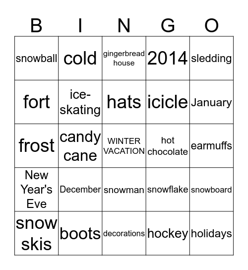 HOLIDAY BINGO Card