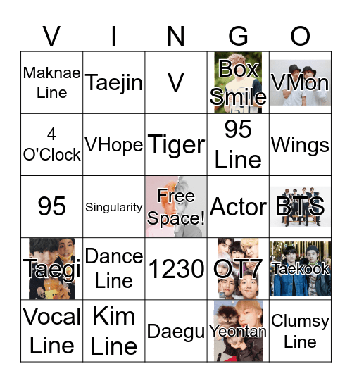 TAE'S BIRTHDAY VINGO Bingo Card