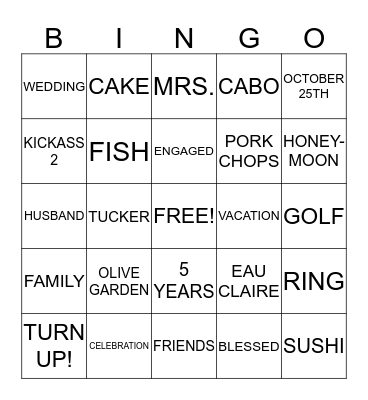 Engagement Bingo Card