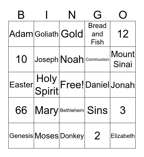 Bible Bingo Card