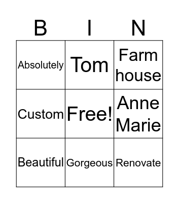 Holiday Bingo Card