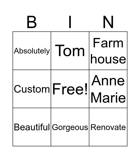 Holiday Bingo Card