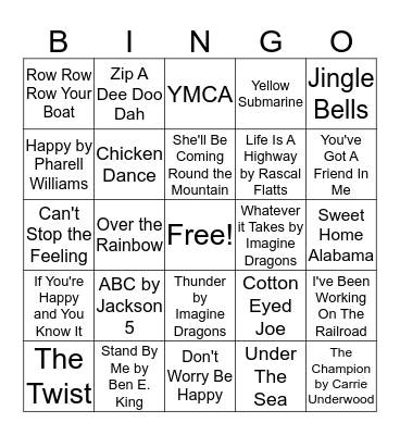 Music BINGO Card