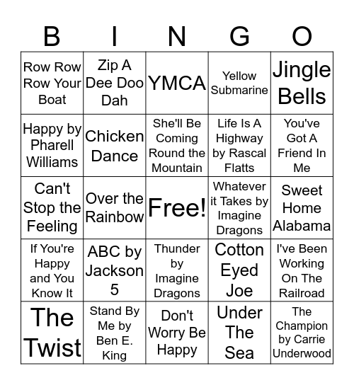 Music BINGO Card