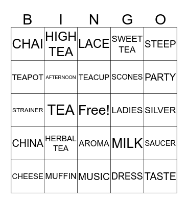 IT'S TEA TIME Bingo Card