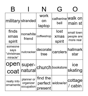 hallmark Bingo Card