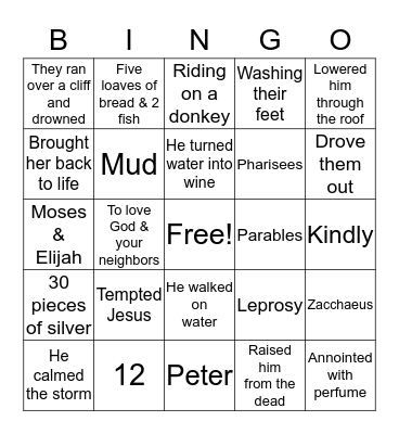 New Testament Bible Bingo #2 Bingo Card