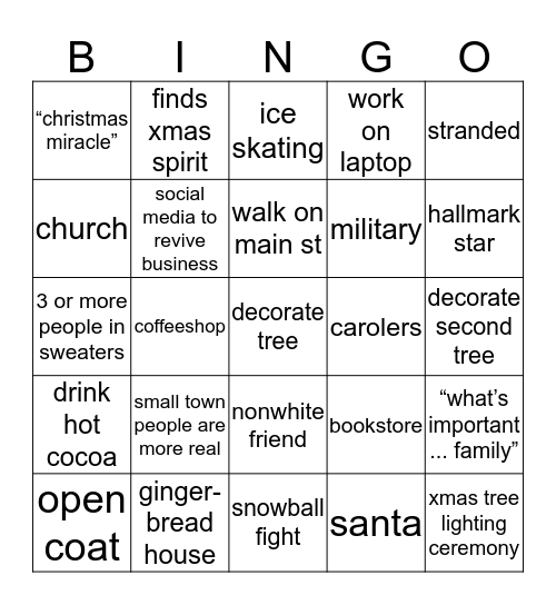 hallmark Bingo Card