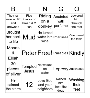 New Testament Bible Bingo #2 Bingo Card
