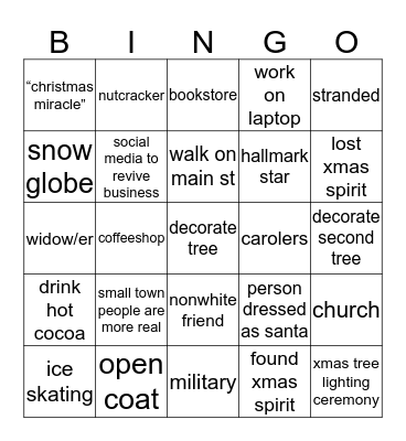 hallmark Bingo Card