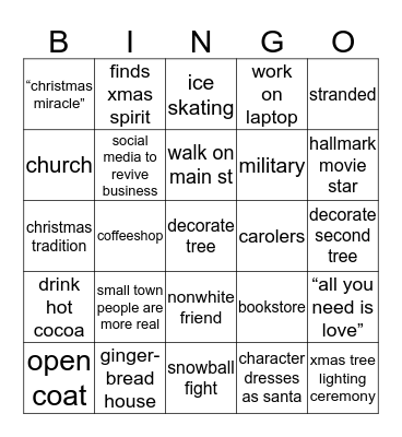 hallmark Bingo Card