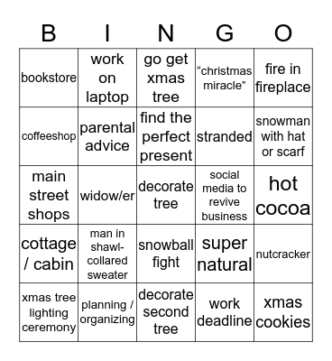 hallmark Bingo Card