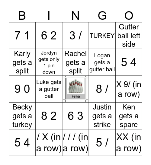 Bowling Bingo Card