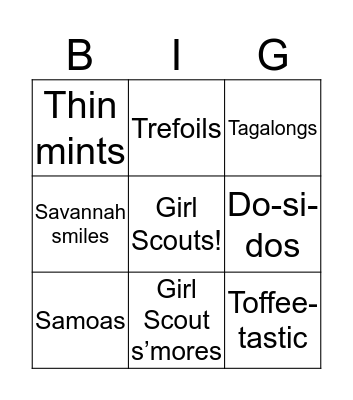 Cookie time  Bingo Card