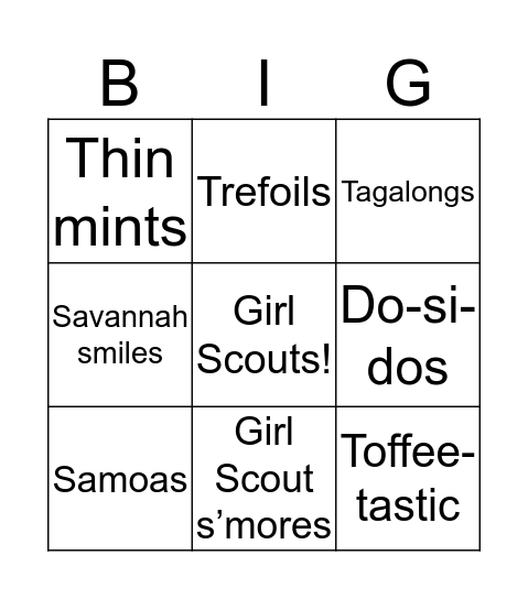 Cookie time  Bingo Card