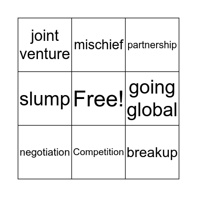 Lemonade Wars Bingo Card