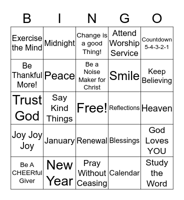 2019 Bingo Card