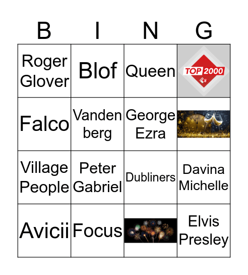 Muziekbingo 2018 Bingo Card