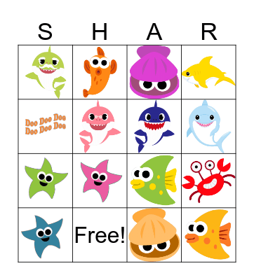 Baby Shark Bingo Card