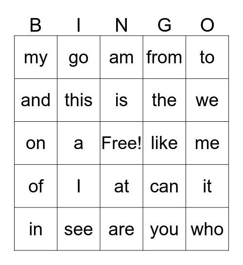 Bingo Card