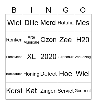 Oudjaarsavond BINGO 2018 ==> 2019 Bingo Card