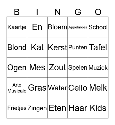 KIDS oudjaar BINGO 2018 ==> 2019 Bingo Card