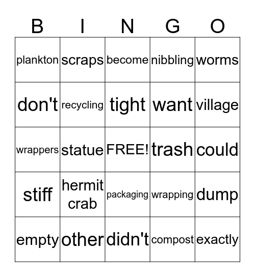 2nd grade December Bingo Card