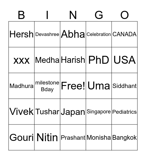 Bye Bye 2018 Bingo Card