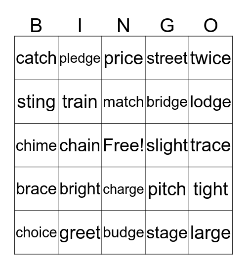 CVC Bingo Card