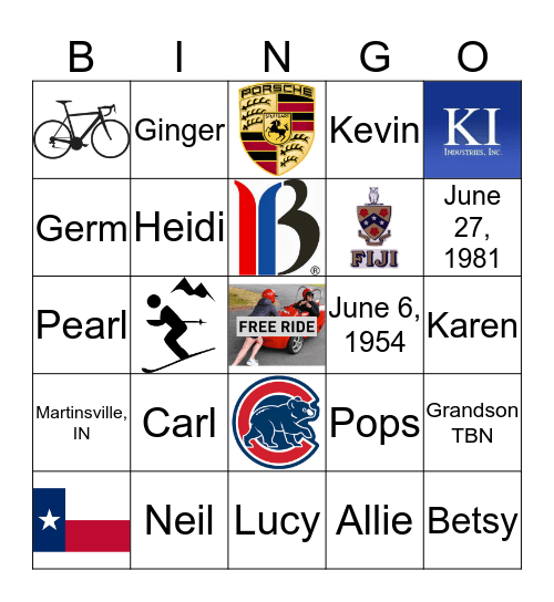 Dave Bingo Card