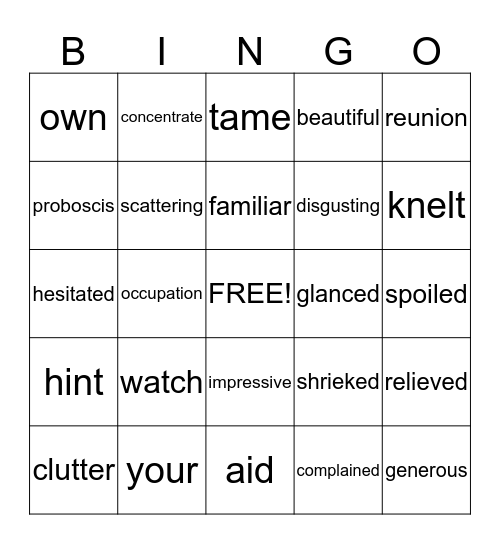 Grade 3 December Bingo Card