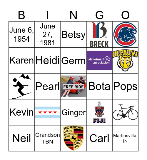 Dave Bingo Card