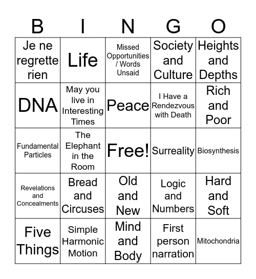 GenBingo Card Bingo Card