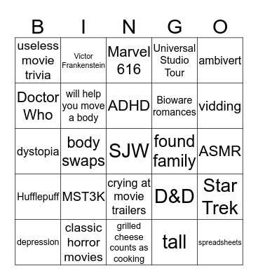 Jetpack Monkey Bingo Card