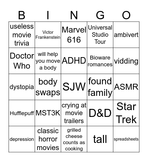 Jetpack Monkey Bingo Card