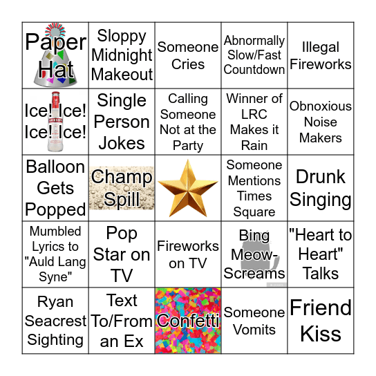 New Year's Eve 2019! Bingo Card