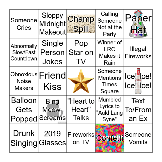 New Year's Eve 2019! Bingo Card