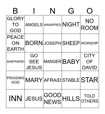 MERRY CHRISTMAS Bingo Card