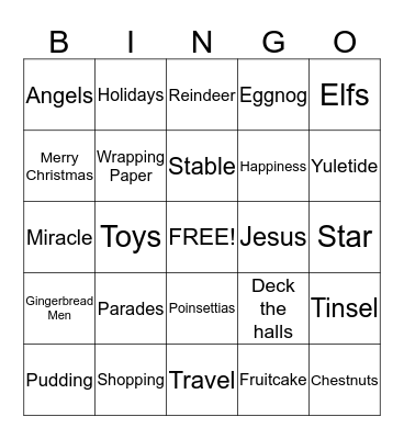 Merry Christmas from:      Oasis Christian Center & Retreat &     The McClungs Bingo Card