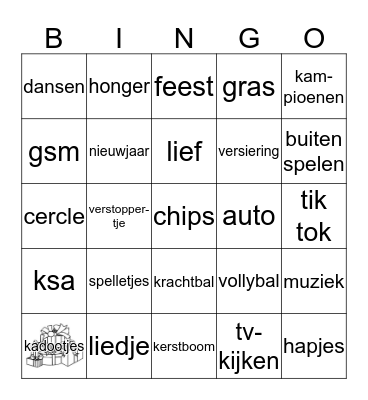 oudejaar 2018 Bingo Card