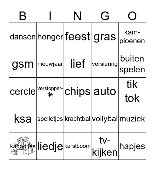 oudejaar 2018 Bingo Card