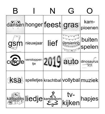 oudejaar 2018 Bingo Card