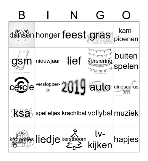 oudejaar 2018 Bingo Card