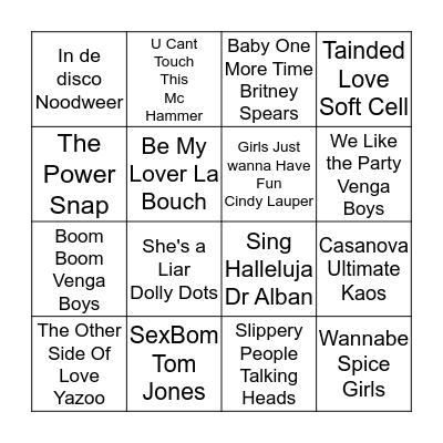 New Years Swingo Bingo Card