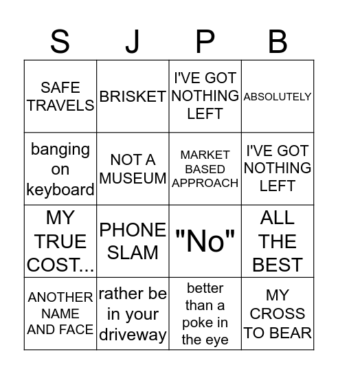 BRISKET BINGO Card