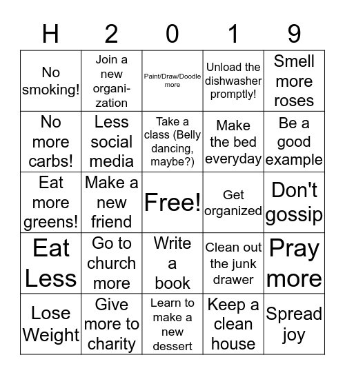 Happy New Year  2019 Bingo Card