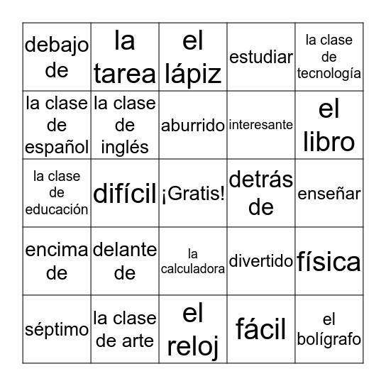 Las clases Bingo Card