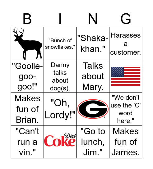 Danny Bingo- DINGO! Bingo Card