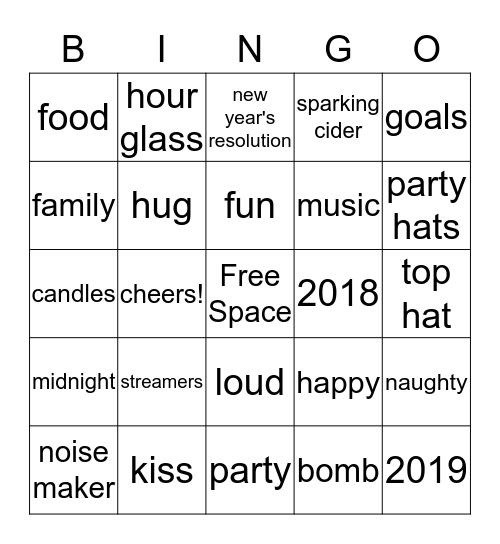 ring in the new year Bingo Card