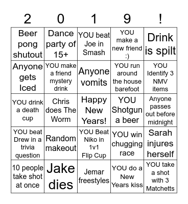 2019 Bingo Card